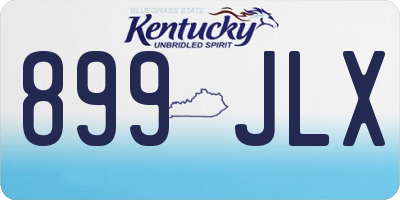 KY license plate 899JLX