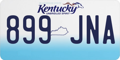 KY license plate 899JNA