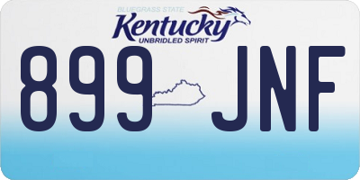 KY license plate 899JNF