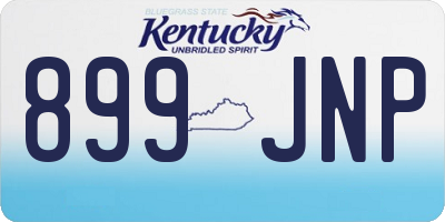 KY license plate 899JNP