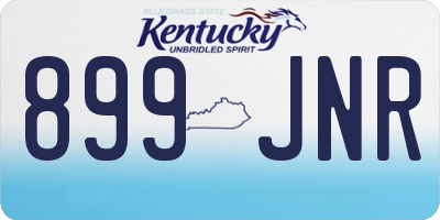 KY license plate 899JNR