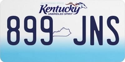 KY license plate 899JNS