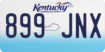 KY license plate 899JNX