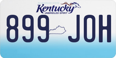 KY license plate 899JOH