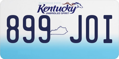 KY license plate 899JOI