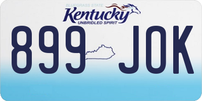 KY license plate 899JOK