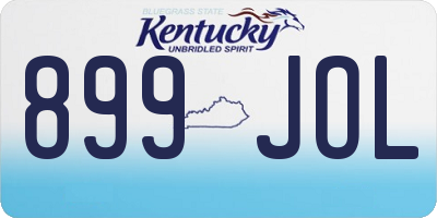 KY license plate 899JOL