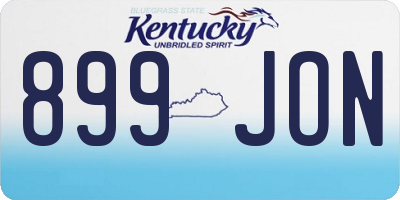 KY license plate 899JON