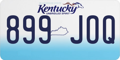 KY license plate 899JOQ