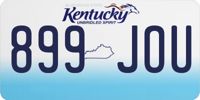 KY license plate 899JOU
