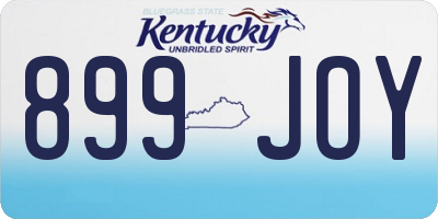 KY license plate 899JOY