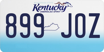 KY license plate 899JOZ