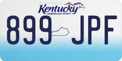 KY license plate 899JPF