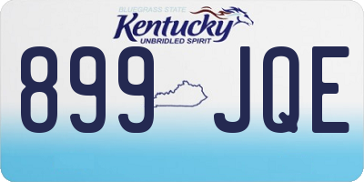 KY license plate 899JQE