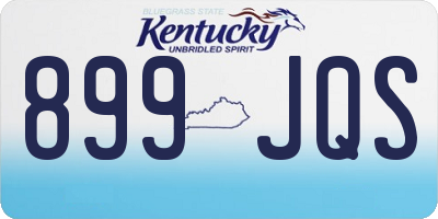 KY license plate 899JQS