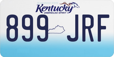 KY license plate 899JRF
