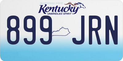 KY license plate 899JRN