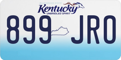 KY license plate 899JRO