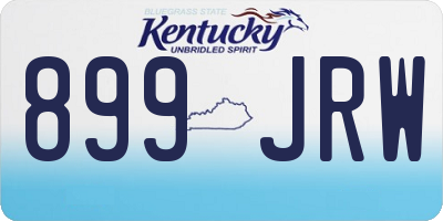 KY license plate 899JRW