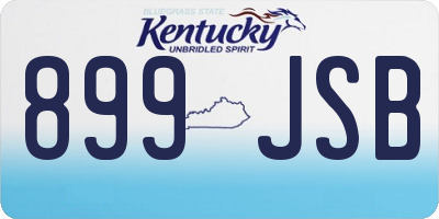 KY license plate 899JSB