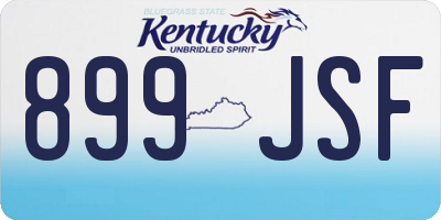 KY license plate 899JSF