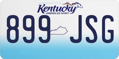 KY license plate 899JSG