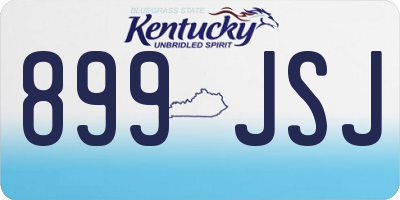 KY license plate 899JSJ