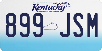 KY license plate 899JSM