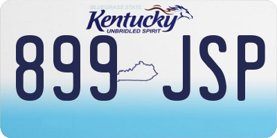 KY license plate 899JSP