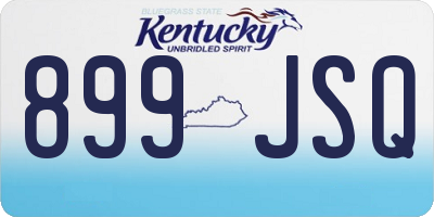 KY license plate 899JSQ
