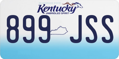 KY license plate 899JSS