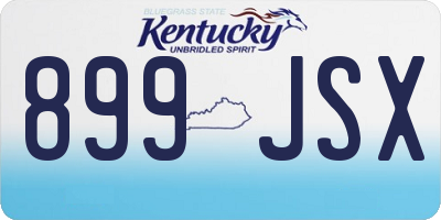 KY license plate 899JSX