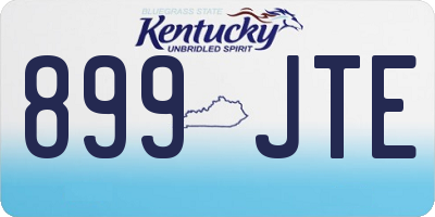 KY license plate 899JTE