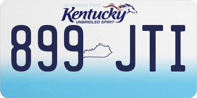 KY license plate 899JTI