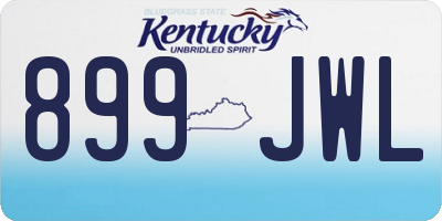 KY license plate 899JWL