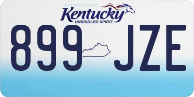 KY license plate 899JZE