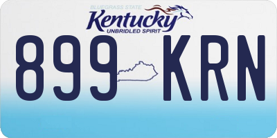 KY license plate 899KRN
