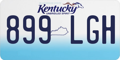 KY license plate 899LGH