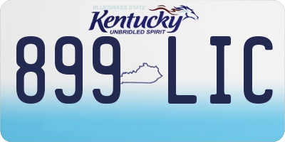 KY license plate 899LIC