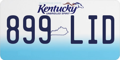 KY license plate 899LID
