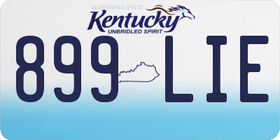 KY license plate 899LIE