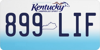 KY license plate 899LIF