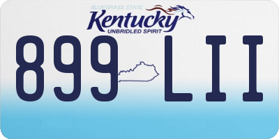 KY license plate 899LII
