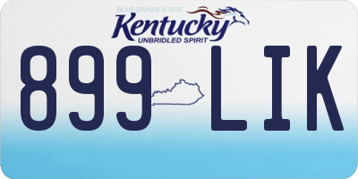 KY license plate 899LIK