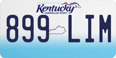 KY license plate 899LIM