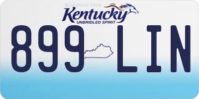 KY license plate 899LIN