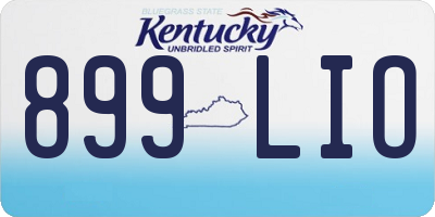 KY license plate 899LIO