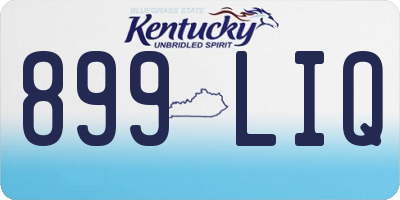 KY license plate 899LIQ