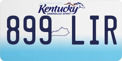 KY license plate 899LIR