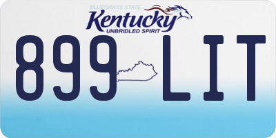 KY license plate 899LIT